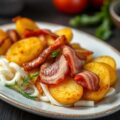 Aardappelschijfjes met spekreepjes