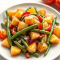 Aardappelschotel met sperziebonen