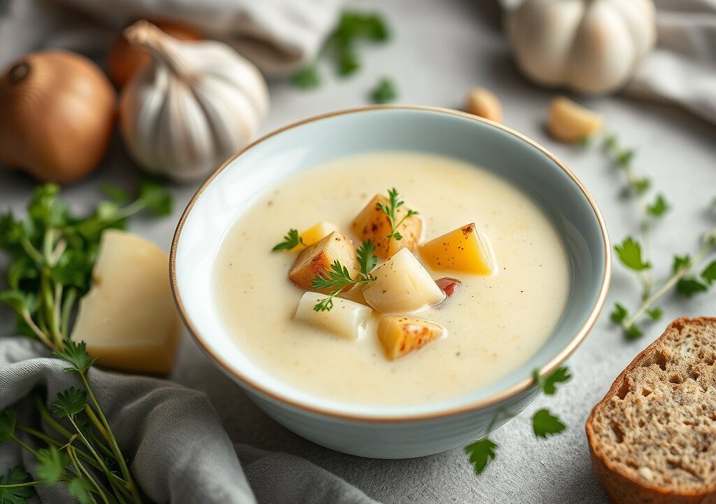 Aardappelsoep uit Rheinhessen — AI-gegenereerde illustratie