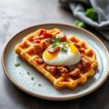 Aardappelwafels met chorizosalade