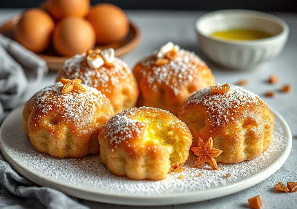 Amandelgebakjes met olijven en Saint Albray, AI-gegenereerde illustratie