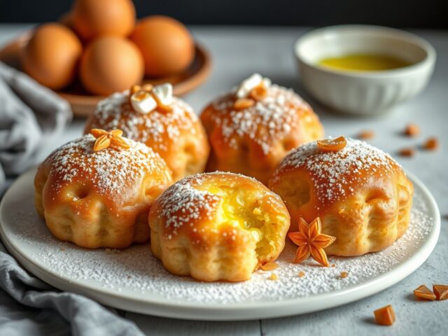 Amandelgebakjes met olijven en Saint Albray — AI-gegenereerde illustratie