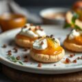 Amarettini met geitenkaas en honing