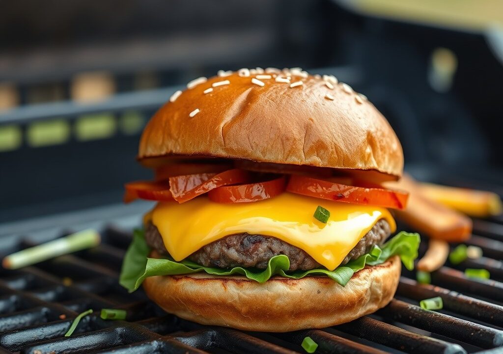 American cheeseburger, AI-gegenereerde illustratie