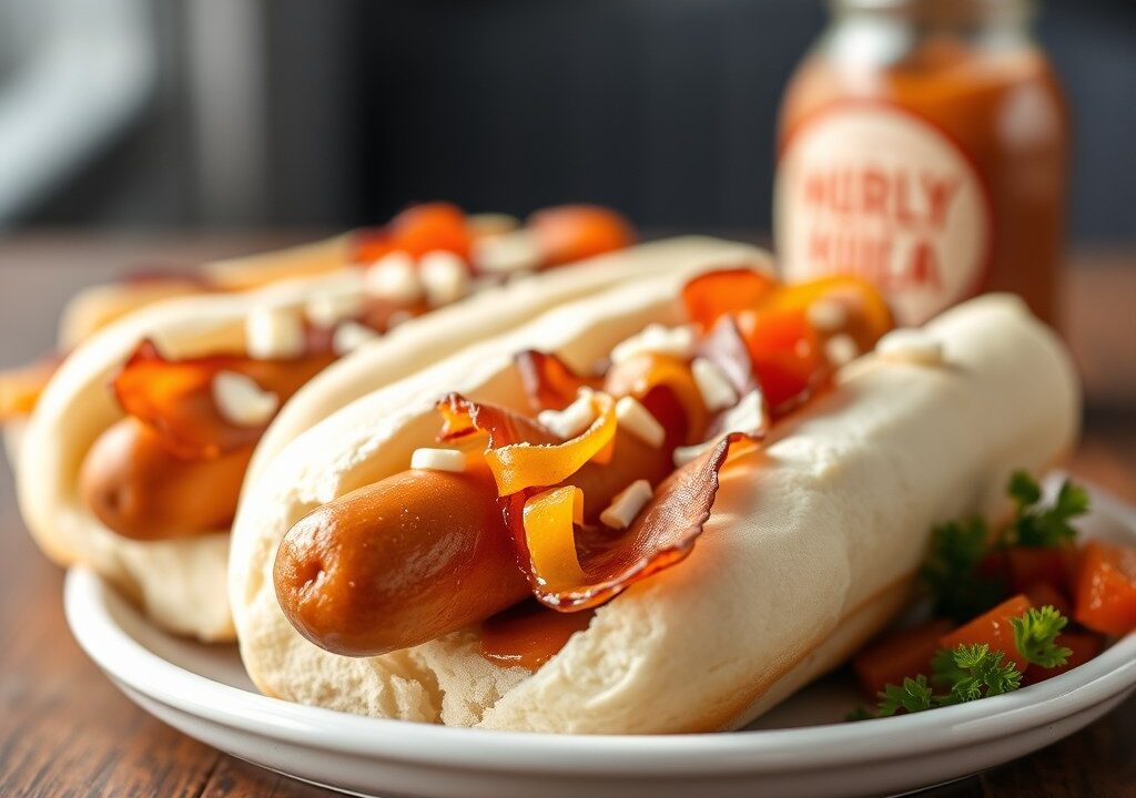 Amerikaanse hotdogs, AI-gegenereerde illustratie