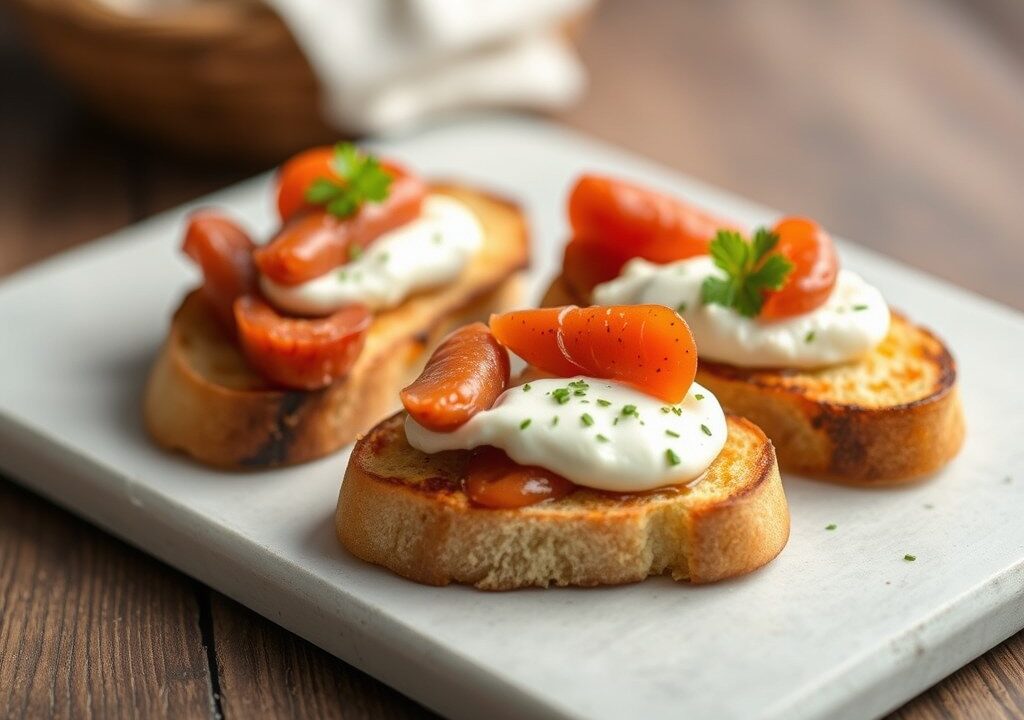 Amsterdamse crostini met ossenworst, AI-gegenereerde illustratie