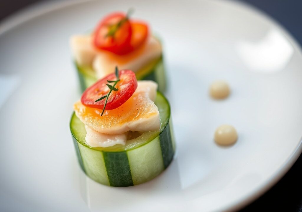 Amuse trio van vis, AI-gegenereerde illustratie