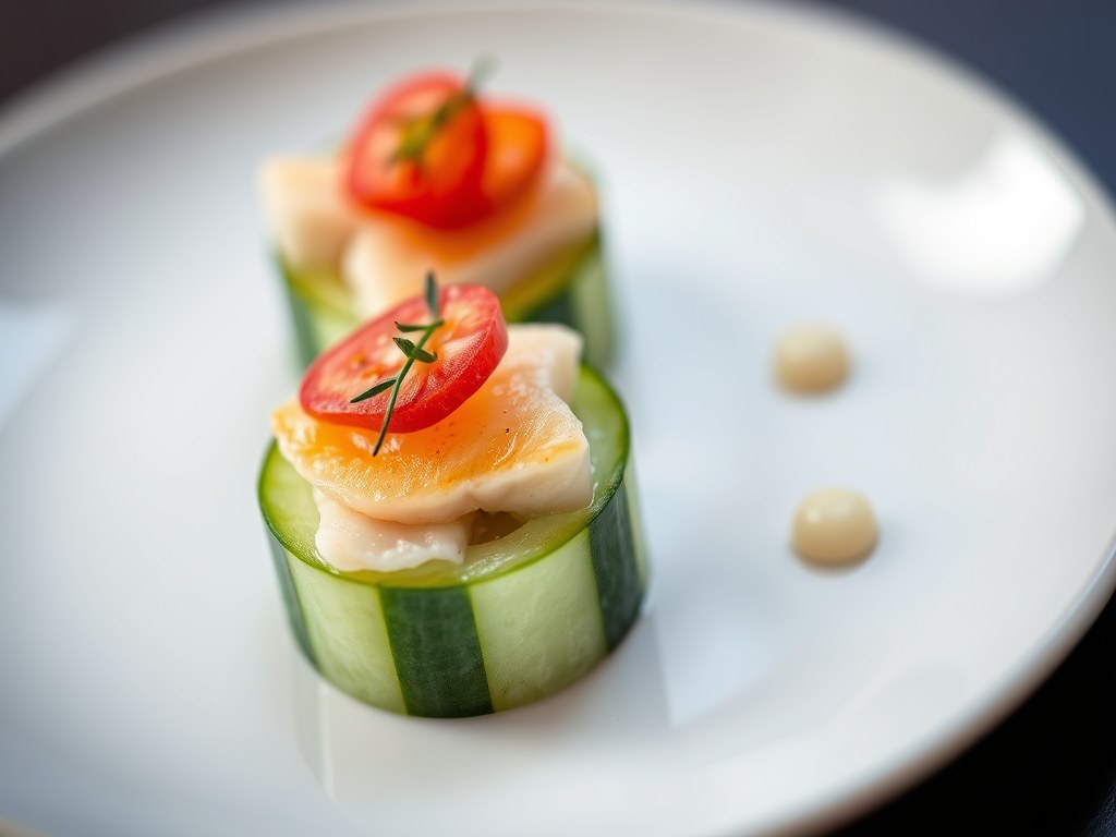 Amuse trio van vis, AI-gegenereerde illustratie