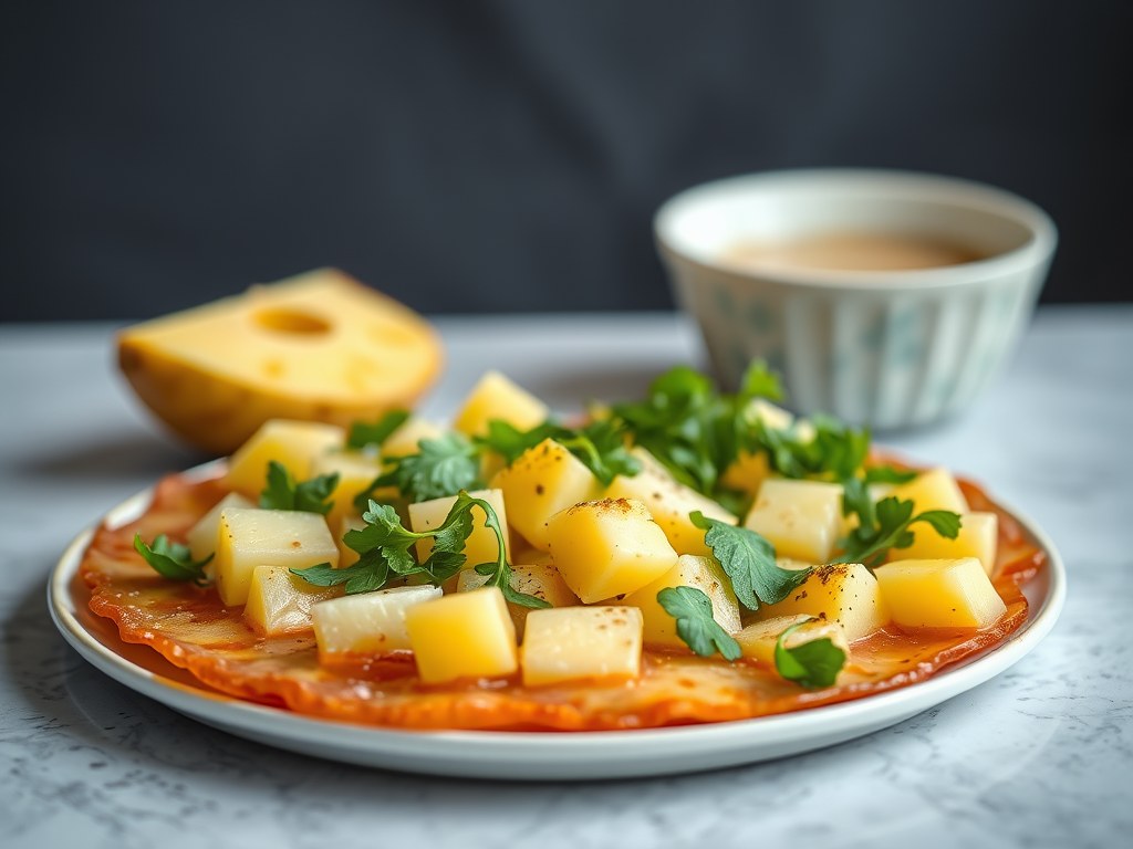 Ananas carpaccio, AI-gegenereerde illustratie