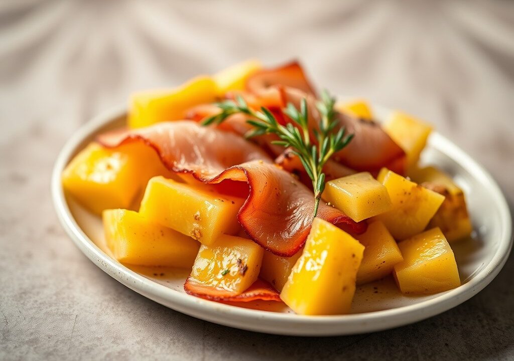Ananas en ham — AI-gegenereerde illustratie
