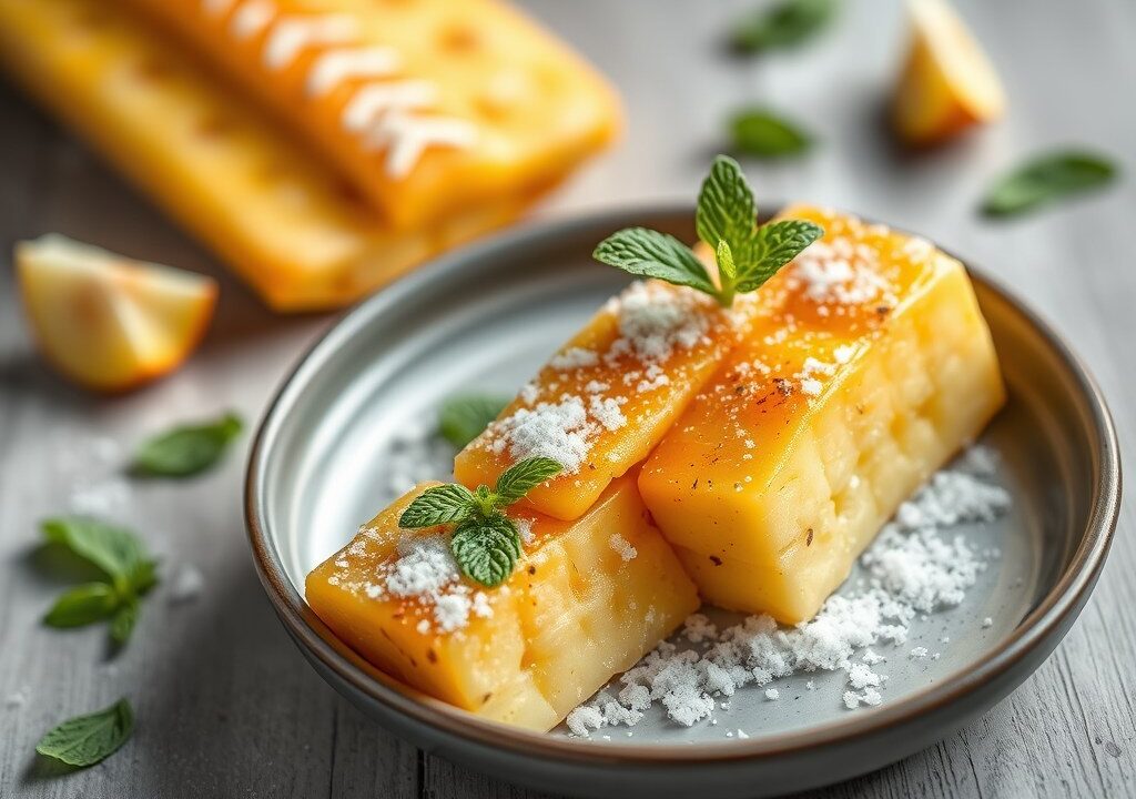 Ananas met kruidige muntsuiker — AI-gegenereerde illustratie