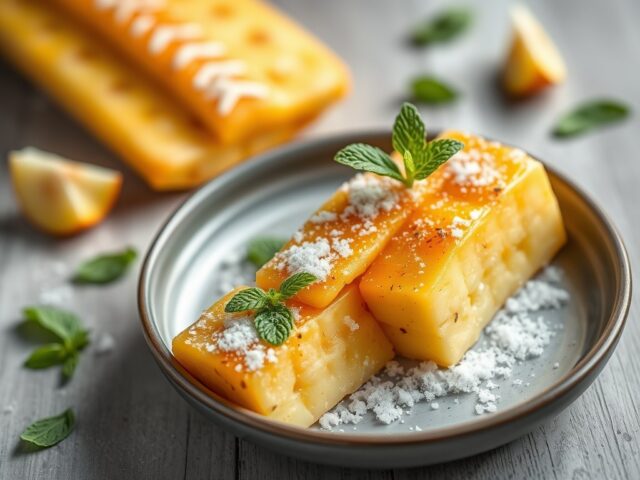 Ananas met kruidige muntsuiker — AI-gegenereerde illustratie
