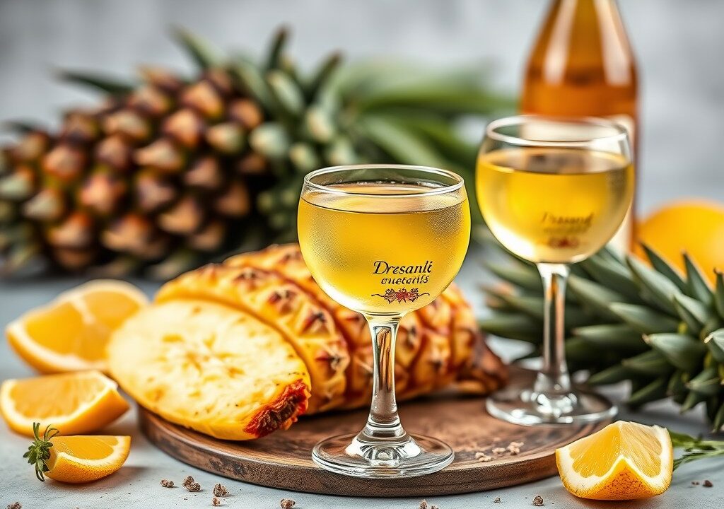 Ananas met pastis — AI-gegenereerde illustratie