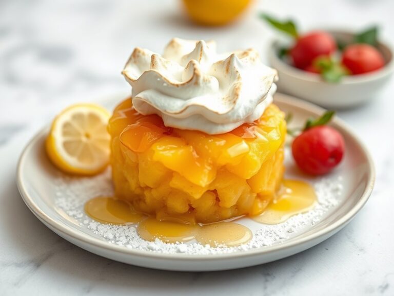 Ananascompote met meringuetopping — AI-gegenereerde illustratie