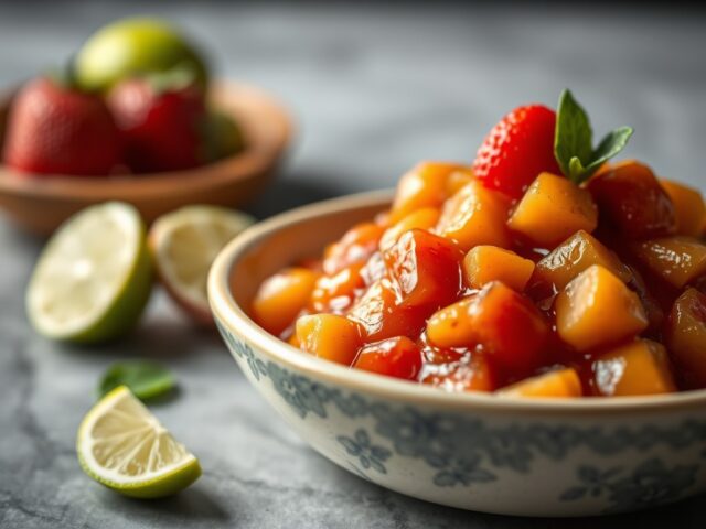 Ananascompote met vanille, rum en limoen — AI-gegenereerde illustratie