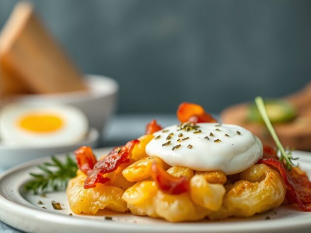 Andijviestamp met bacon, ei en ui — AI-gegenereerde illustratie
