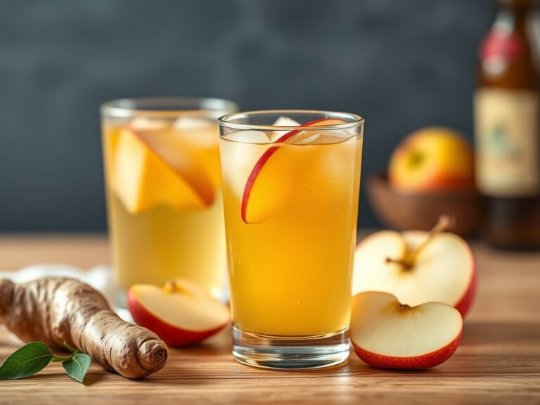 Appeldrank met gember (alcoholisch) — AI-gegenereerde illustratie