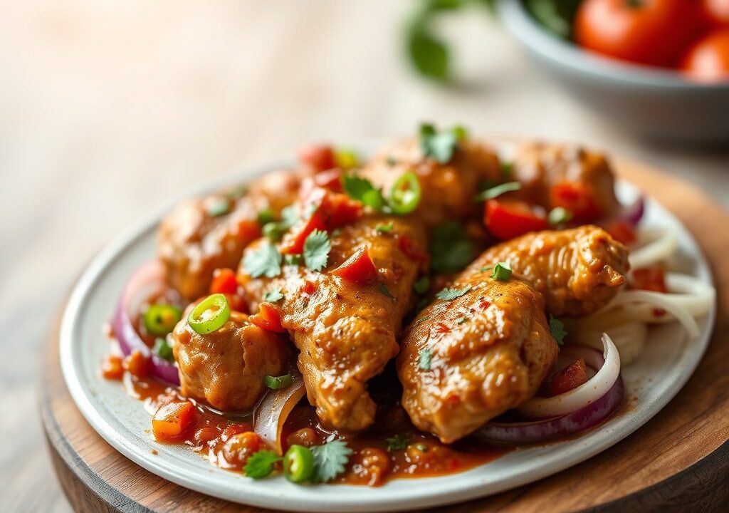 Argentijnse Kip Chimichurry (pittig maar lekker!), AI-gegenereerde illustratie