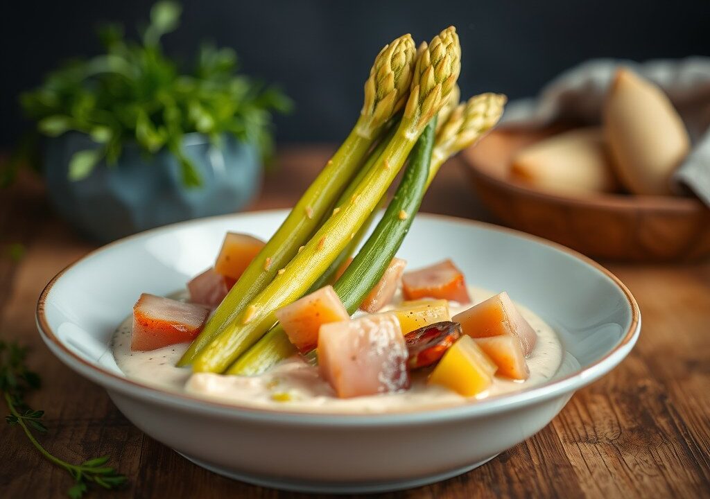 Asperge in bladerdeeg — AI-gegenereerde illustratie