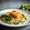 Aspergerisotto met zalm & eitje