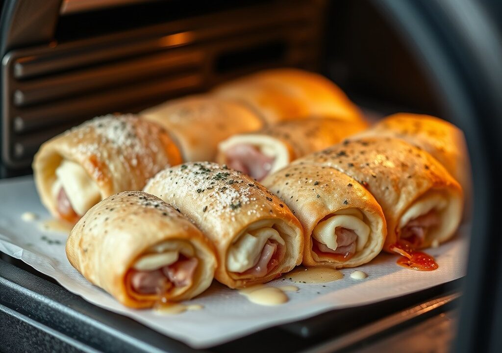 Aspergerolletjes met brie in de oven — AI-gegenereerde illustratie