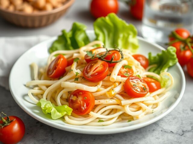 Aspergeslaatje met vinaigrette — AI-gegenereerde illustratie
