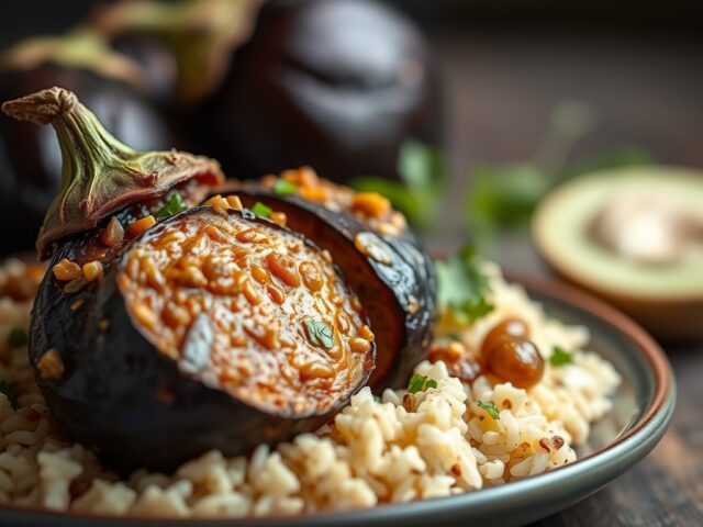 Aubergines Birma Stijl — AI-gegenereerde illustratie