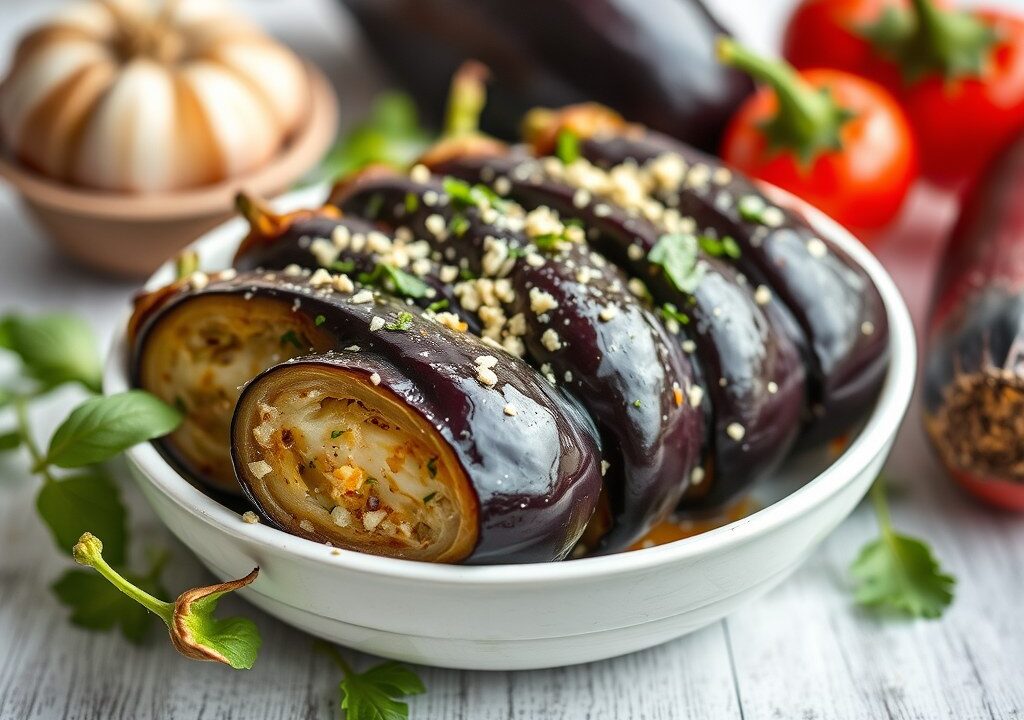 Aubergines, Gevuld — AI-gegenereerde illustratie