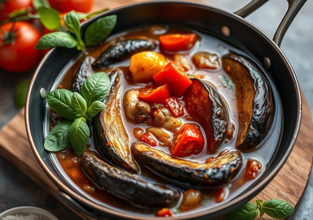 Auberginesoep — AI-gegenereerde illustratie