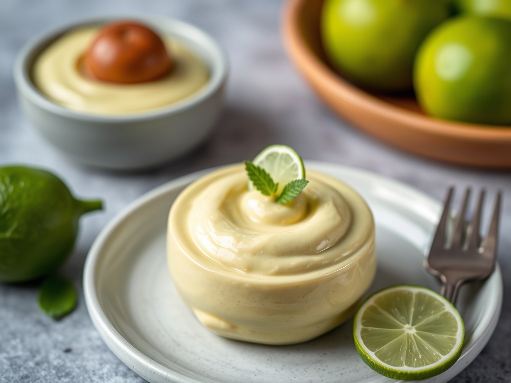Avocado-limoen mousse, AI-gegenereerde illustratie