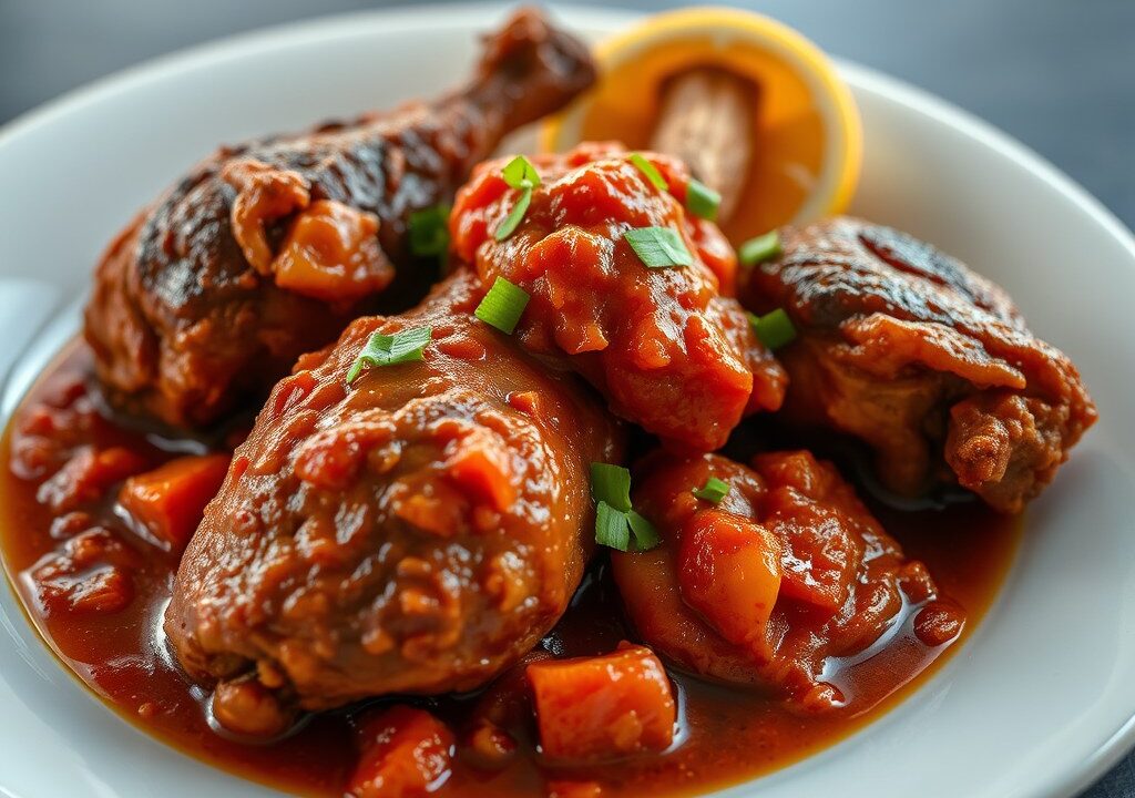 Ayam Bogor met Sambal Tomaat, AI-gegenereerde illustratie