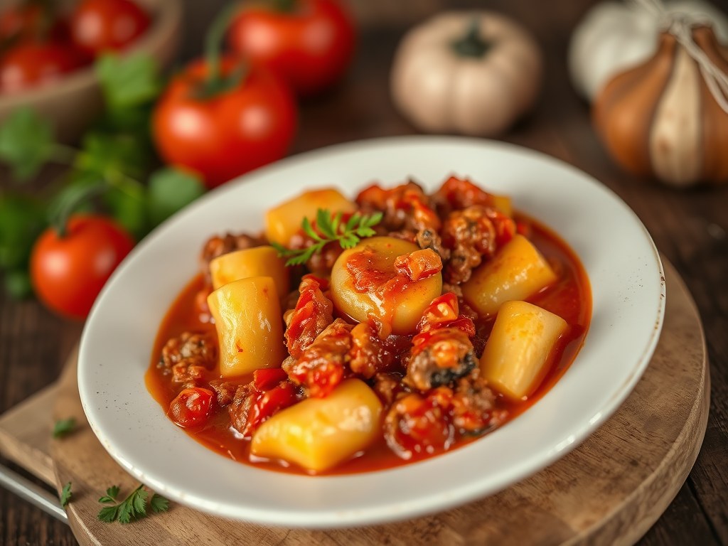 Balletjes in tomatensaus, AI-gegenereerde illustratie