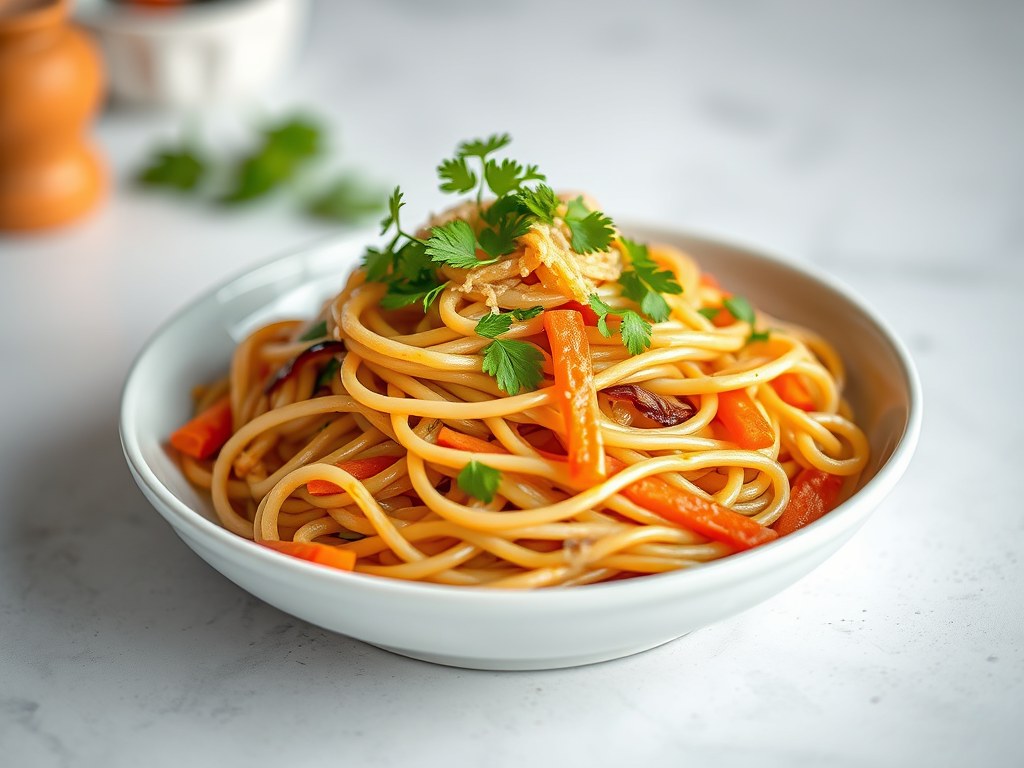 Bami op niek’s wijze, AI-gegenereerde illustratie