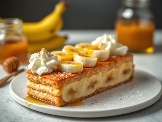Bananen-kwarkroomtaart — AI-gegenereerde illustratie