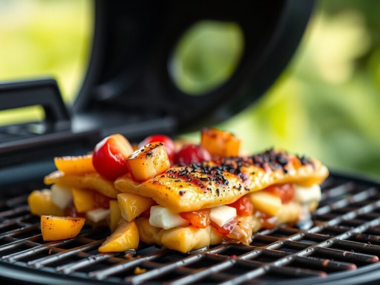 Barbecuedessert ’tropical’ — AI-gegenereerde illustratie