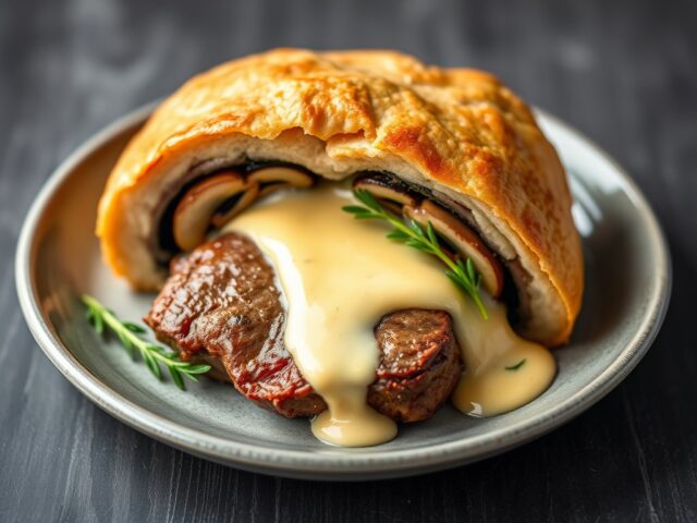 Beef Wellington met Béarnaise Saus — AI-gegenereerde illustratie