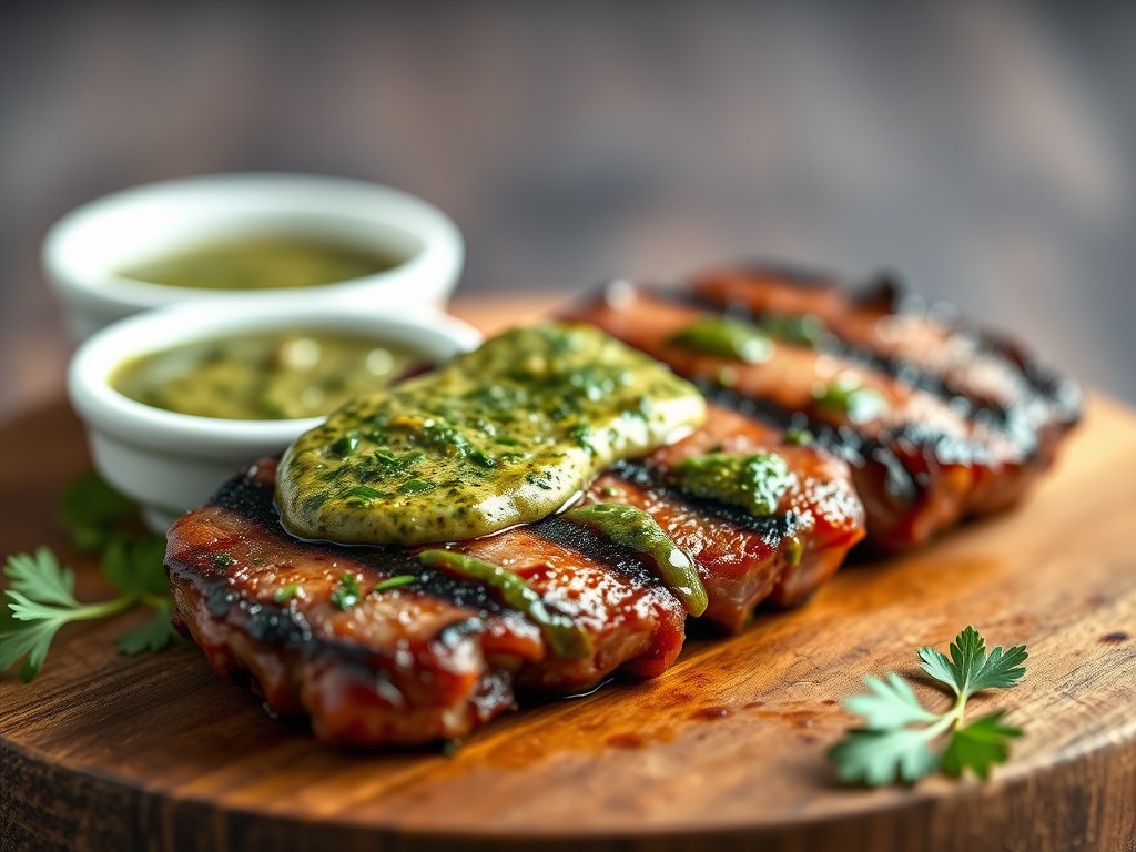 Biefstuk met Chimichurri Dip, AI-gegenereerde illustratie