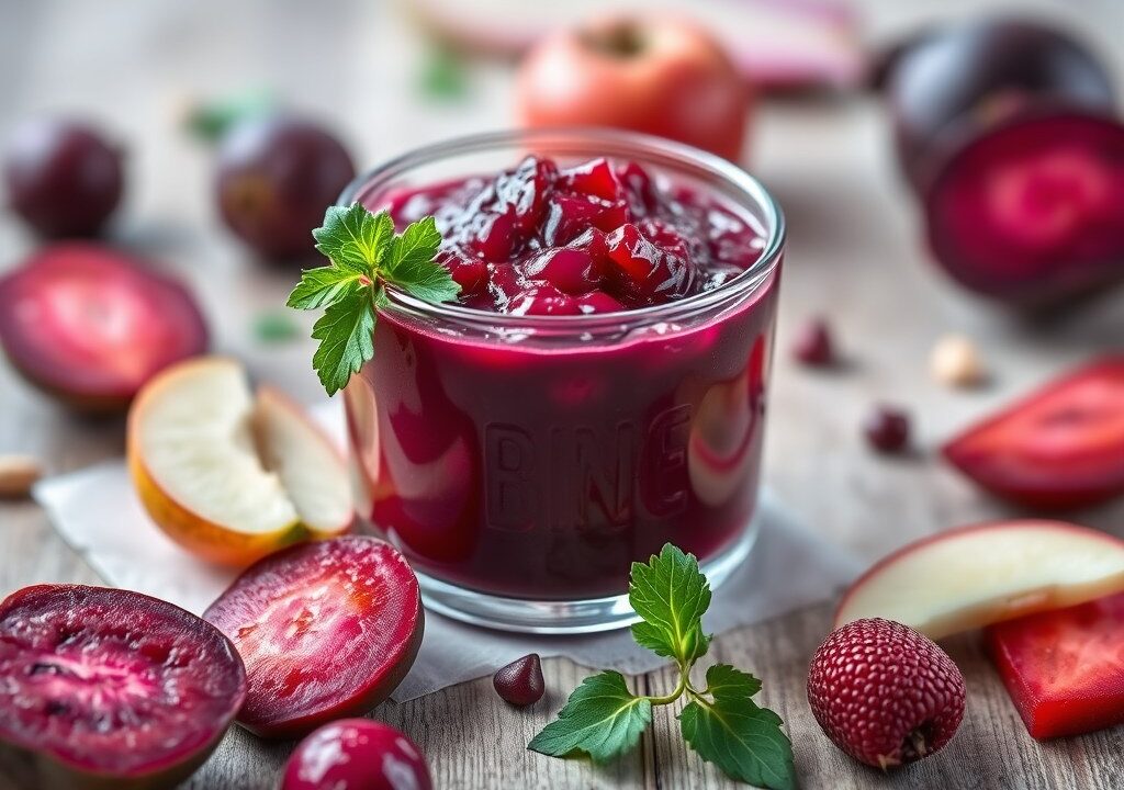 Bieten-Fruitsalade III, AI-gegenereerde illustratie