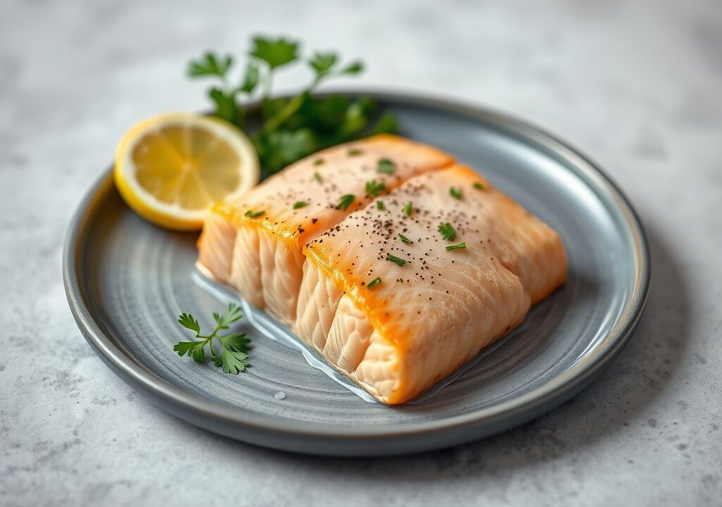 Bloedrode zalm — AI-gegenereerde illustratie