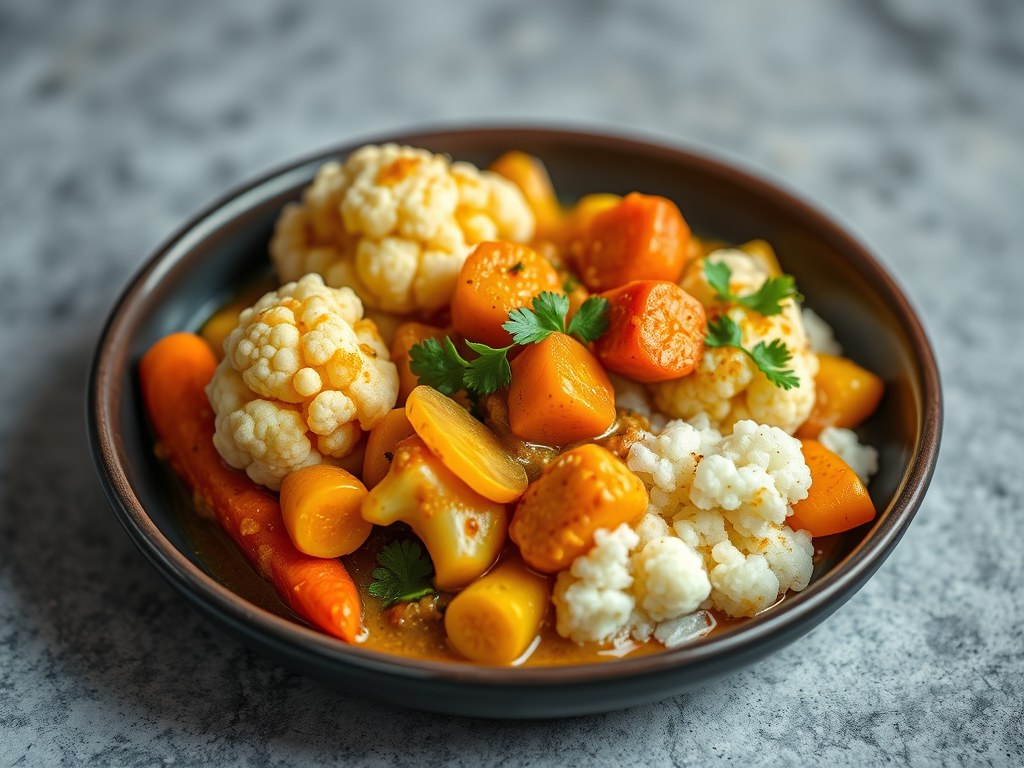 Bloemkool – linzen curry, AI-gegenereerde illustratie