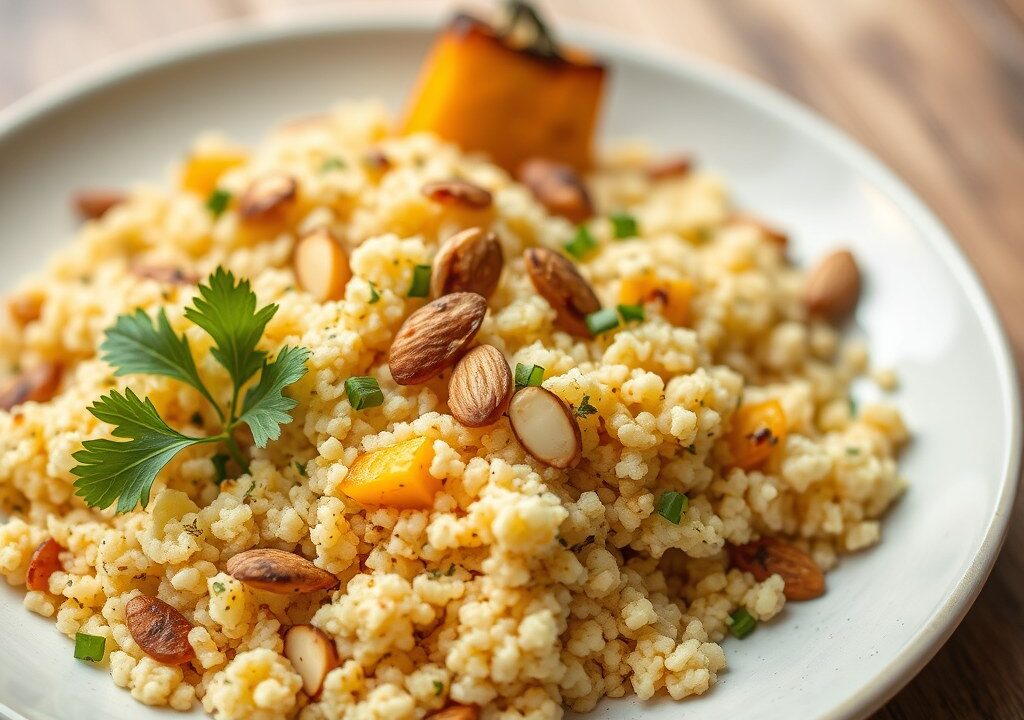 Bloemkool couscous — AI-gegenereerde illustratie