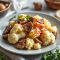 Bloemkool met champignons en ham