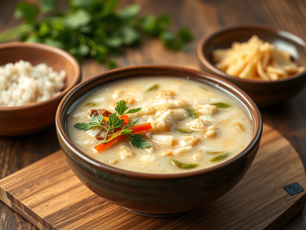 Boeboer of Congee, AI-gegenereerde illustratie