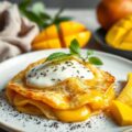 Boekweitpannenkoeken met verse mango