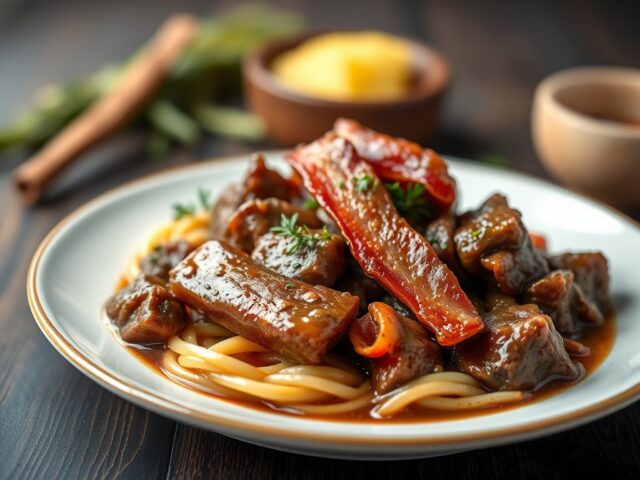 Boeuf bourguignon — AI-gegenereerde illustratie