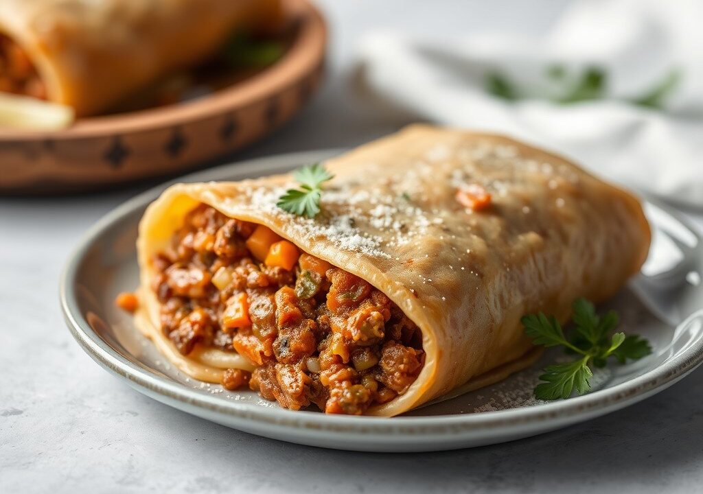 bolognese loempia, AI-gegenereerde illustratie