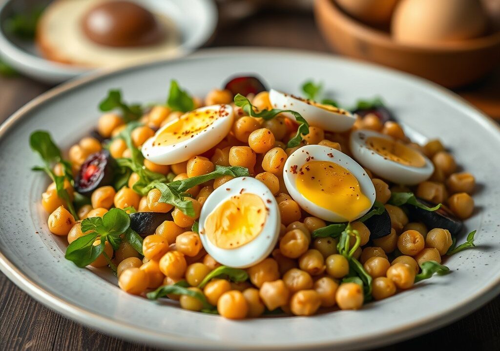 Bombay salade met mini-asperges, AI-gegenereerde illustratie