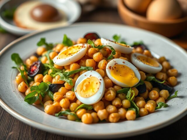 Bombay salade met mini-asperges — AI-gegenereerde illustratie