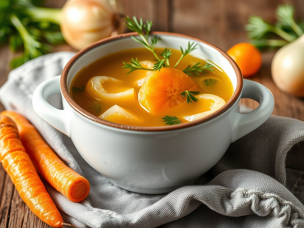 Bottenbouillon, AI-gegenereerde illustratie
