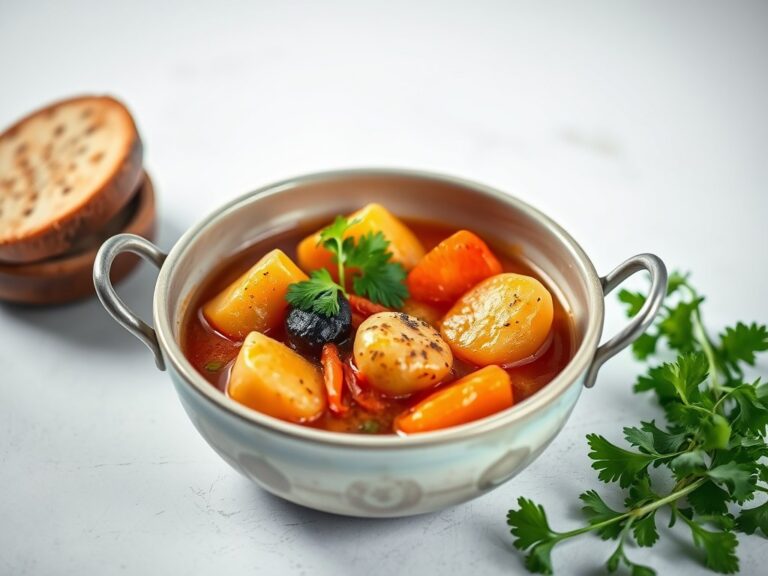 Bouillabaisse met saffraan en stokbrood — AI-gegenereerde illustratie